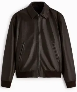 mens-excelled-brown-faux-leather-bomber-jacket