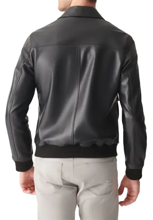 mens-flap-pocket-black-faux-leather-bomber-jacket