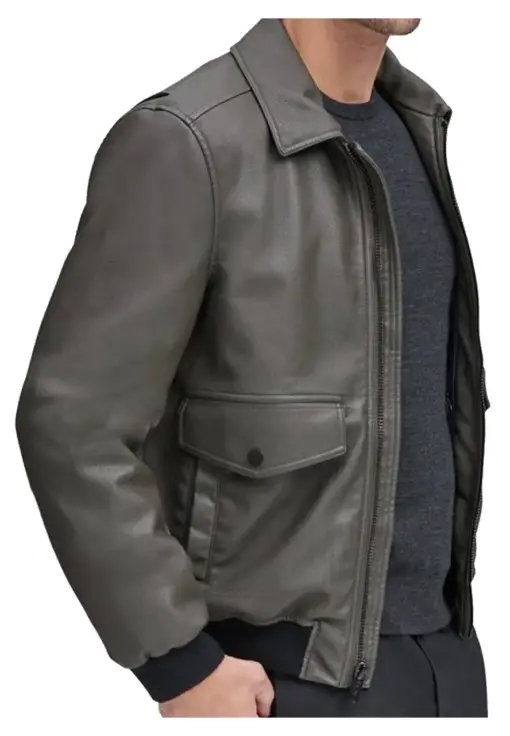 mens-flap-pockets-grey-faux-leather-bomber-jacket