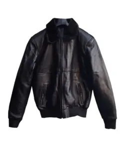 mens-fur-collar-black-faux-leather-bomber-jacket