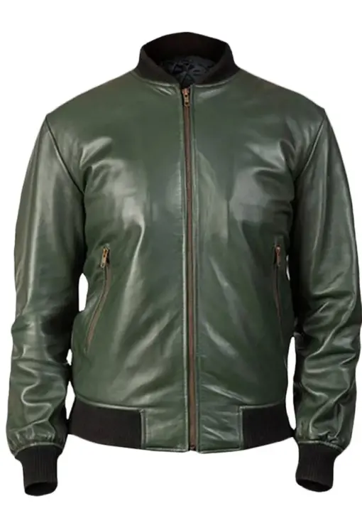 mens-glossy-green-faux-leather-bomber-jacket