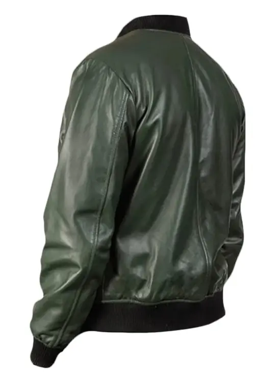 mens-glossy-green-faux-leather-bomber-jacket