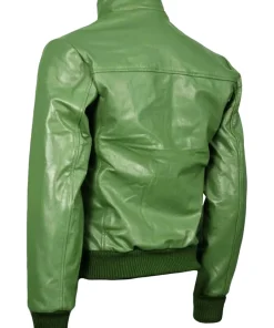 mens-green-bomber-faux-leather-jacket