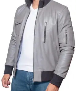 mens-grey-faux-leather-flight-bomber-jacket