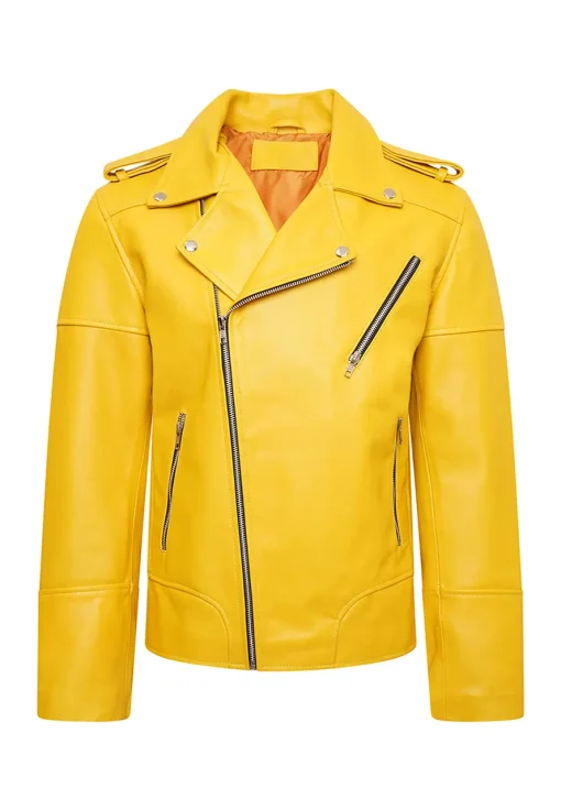 mens-inferno-yellow-faux-leather-biker-jacket