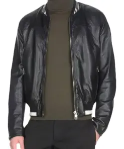 mens-jet-black-faux-leather-varsity-bomber-jacket