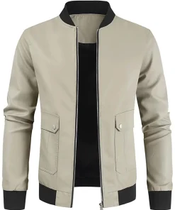 mens-khaki-faux-leather-moto-bomber-jacket