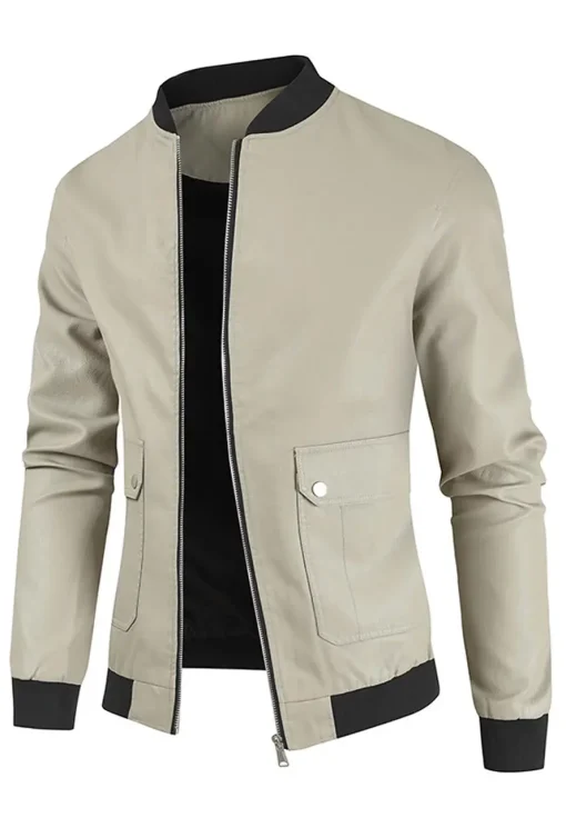 mens-khaki-faux-leather-moto-bomber-jacket