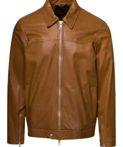 mens-laydown-collar-brown-faux-leather-jacket