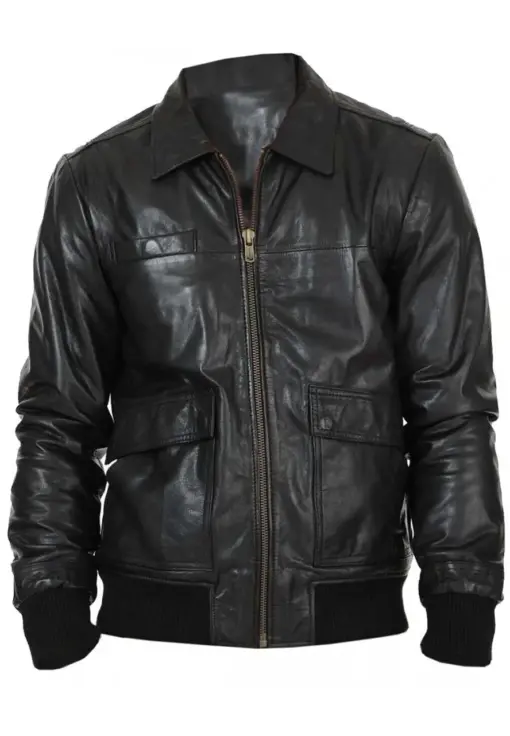 mens-lexo-black-faux-leather-bomber-jacket