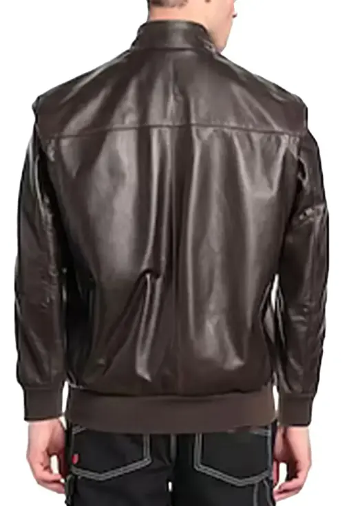 mens-long-sleeve-dark-brown-faux-leather-bomber-jacket