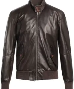 mens-long-sleeve-dark-brown-faux-leather-bomber-jacket