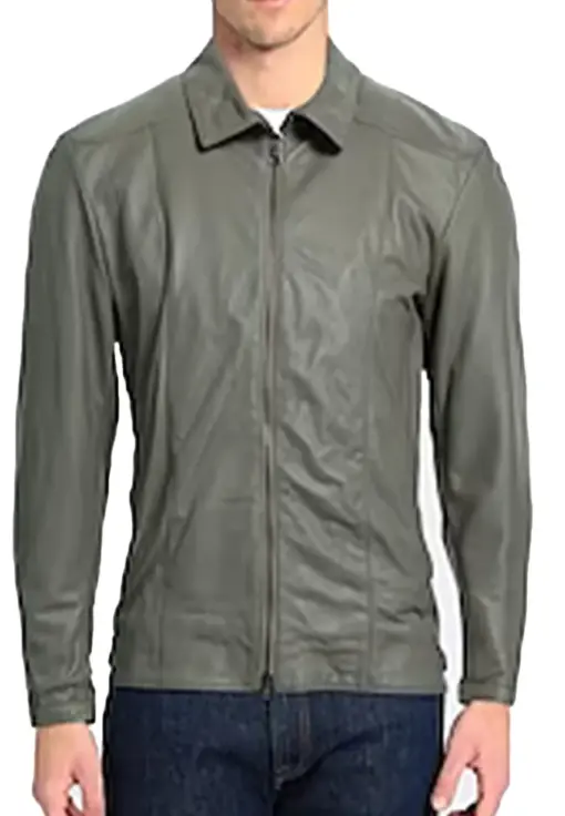 mens-military-green-faux-leather-biker-jacket