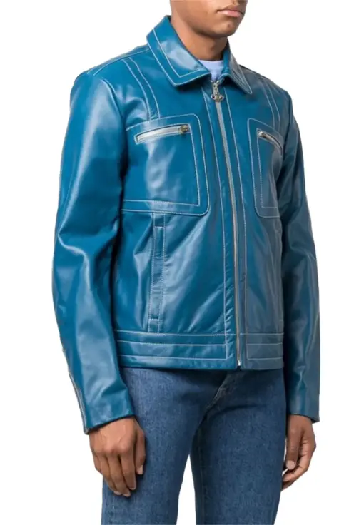 mens-multi-pocket-zip-up-blue-faux-leather-jacket