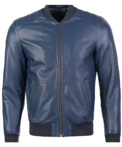 mens-navy-blue-bomber-faux-leather-jacket