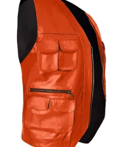 mens-orange-faux-leather-biker-vest