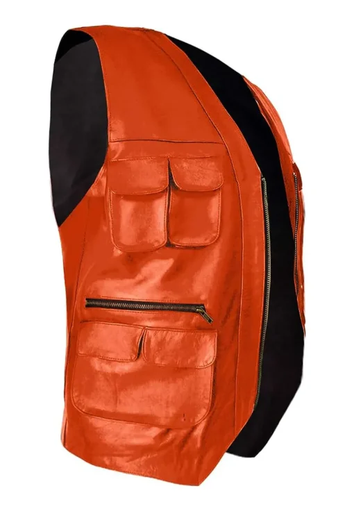 mens-orange-faux-leather-biker-vest