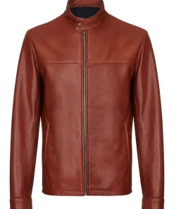 mens-plain-cafe-racer-dark-brown-faux-leather-jacket