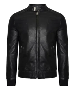 mens-regular-fit-black-bomber-faux-leather-jacket