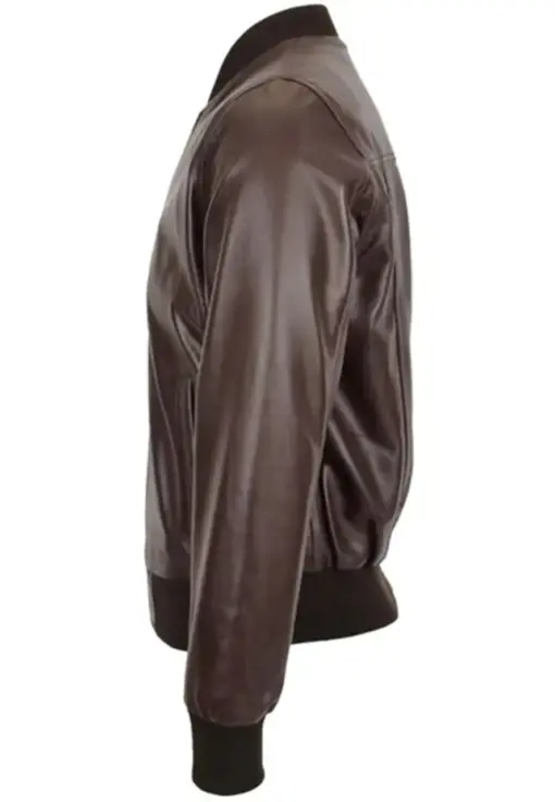 mens-ribbed-collar-brown-faux-leather-bomber-jacket