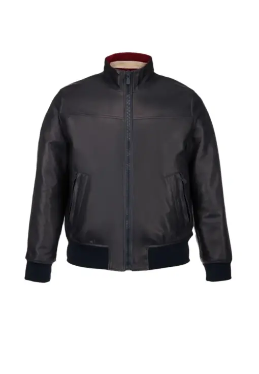 mens-shinny-black-faux-leather-bomber-jacket