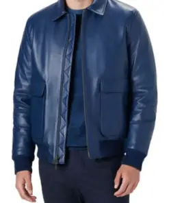 mens-shirt-collar-blue-faux-leather-bomber-jacket