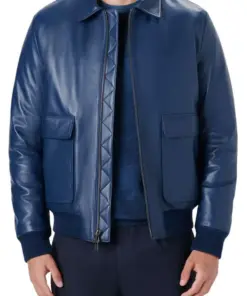 mens-shirt-collar-blue-faux-leather-bomber-jacket