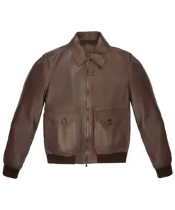 mens-shirt-collar-brown-bomber-faux-leather-jacket