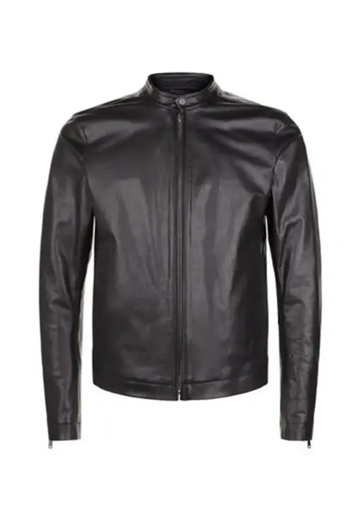 mens-simple-black-faux-leather-biker-jacket