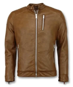 mens-simple-brown-faux-leather-biker-jacket