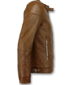 mens-simple-brown-faux-leather-biker-jacket