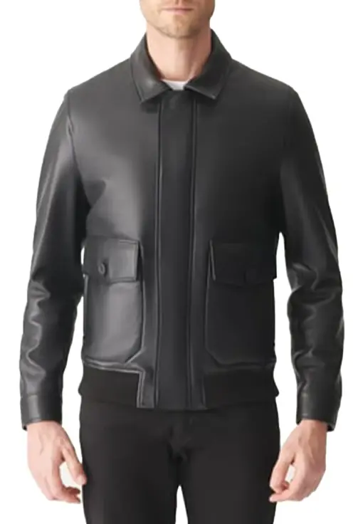 mens-slim-fit-black-bomber-faux-leather-jacket