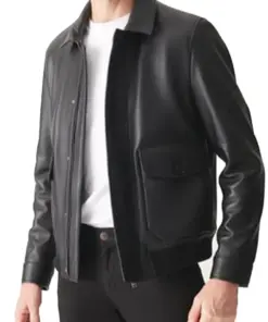 mens-slim-fit-black-bomber-faux-leather-jacket