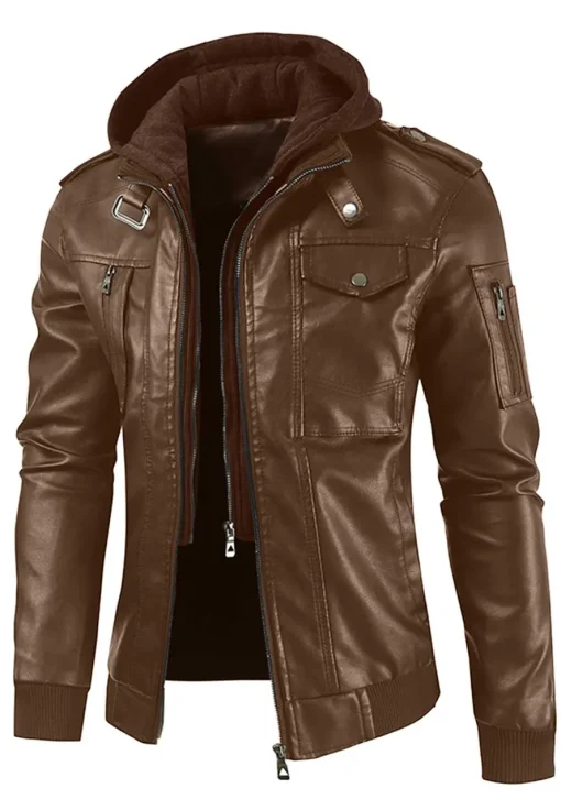 mens-slim-fit-brown-faux-leather-bomber-jacket-with-removable-hood