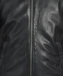 mens-solid-black-faux-leather-bomber-jacket