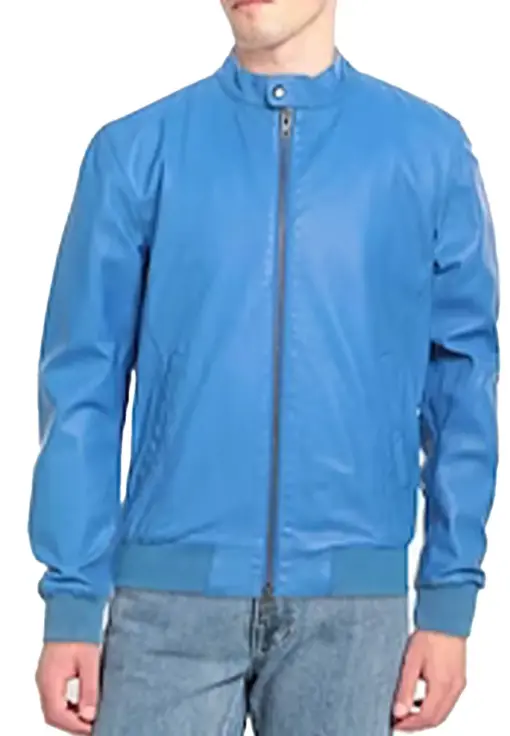 mens-solid-blue-faux-leather-bomber-jacket