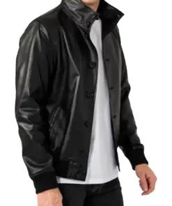 mens-sport-black-faux-leather-bomber-jacket