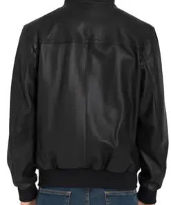 mens-sporty-black-faux-leather-bomber-jacket