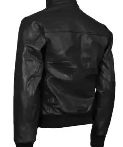 mens-stand-collar-black-bomber-faux-leather-jacket