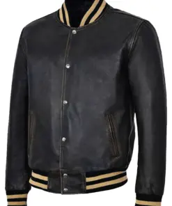 mens-varsity-faux-leather-black-bomber-jacket