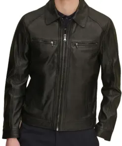 shirt-collar-black-faux-leather-jacket-mens