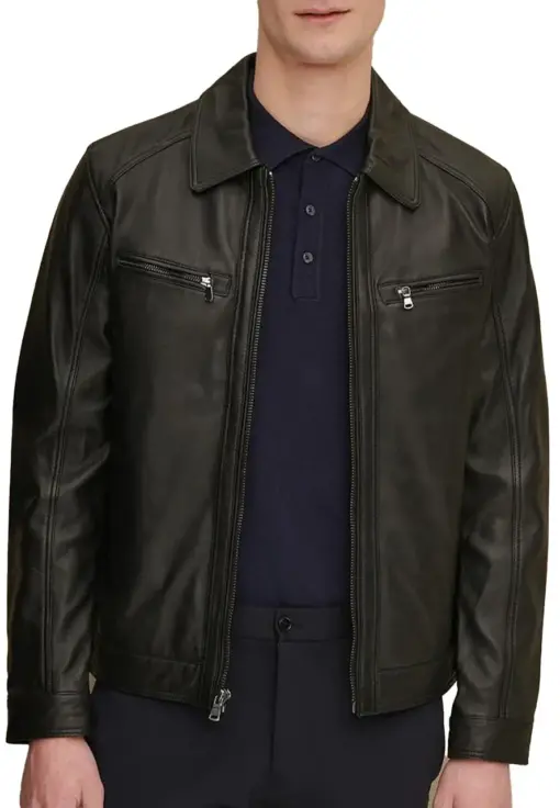 shirt-collar-black-faux-leather-jacket-mens