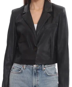 womens-black-faux-leather-cropped-blazer