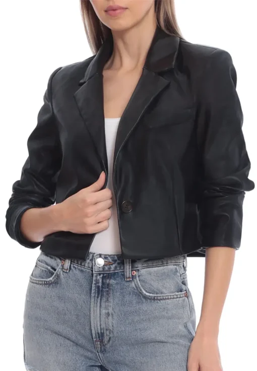 womens-black-faux-leather-cropped-blazer