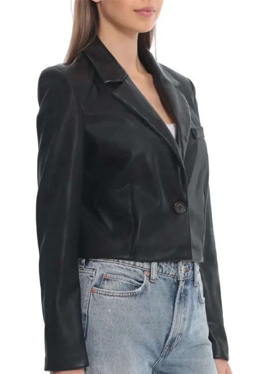 womens-black-faux-leather-cropped-blazer