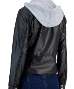 womens-black-faux-leather-hooded-jacket