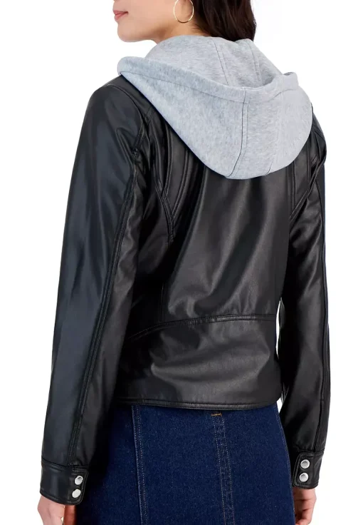 womens-black-faux-leather-hooded-jacket