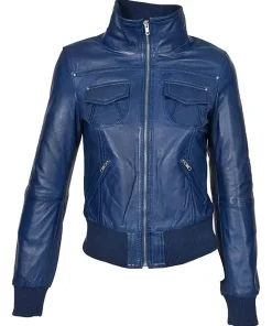 womens-classic-biker-navy-faux-leather-bomber-jacket