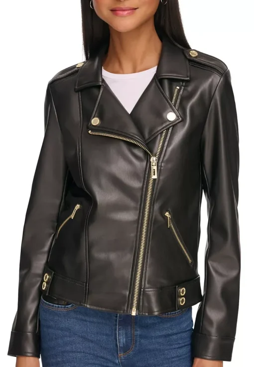 womens-fitted-classic-black-faux-leather-jacket