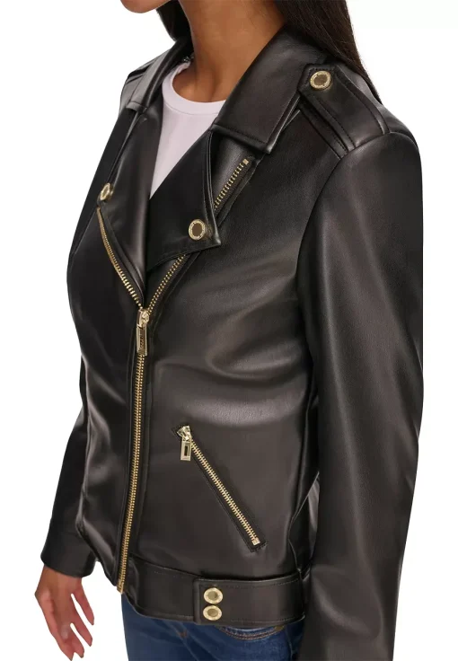 womens-fitted-classic-black-faux-leather-jacket